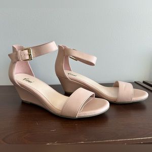 Blush Pink Wedge Heel Sandals